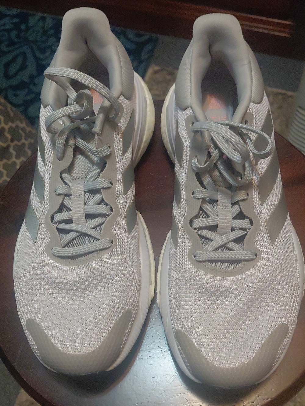 adidas Women's Light Gray Mesh Athletic Sneakers